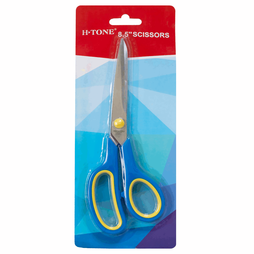 Ножиці офісні 210 мм (21 см) в блістері, сині з жовтим H-Tone (JJ40654)